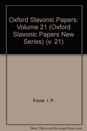 Oxford Slavonic Papers: Volume 21 (Oxford Slavonic Papers New Series)