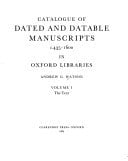 Catalogue of Dated and Datable Manuscripts C. 435-1600 in Oxford Libraries