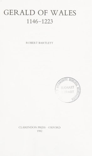 Gerald of Wales, 1146-1223 (Oxford Historical Monographs)