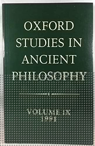 Oxford Studies in Ancient Philosophy: Volume IX: 1991