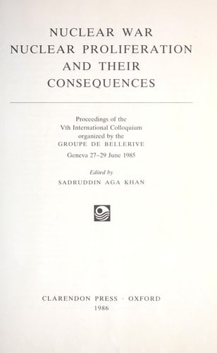 Nuclear War, Nuclear Proliferation, and Their Consequences