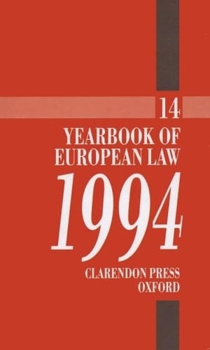 Yearbook of European Law: Volume 14: 1994
