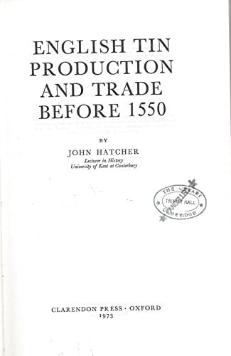 English tin production and trade before 1550