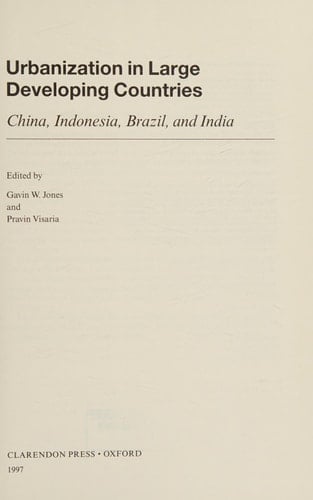 Urbanization in Large Developing Countries: China, Indonesia, Brazil, and India (International Studies in Demography)