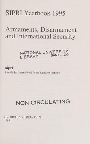 SIPRI Yearbook 1995: Armaments, Disarmaments and International Security (SIPRI Yearbook Series)