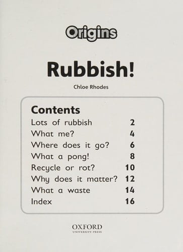 Project X Origins: Orange Book Band, Oxford Level 6: What a Waste: Rubbish!