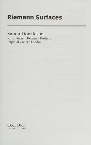 Riemann Surfaces (Oxford Graduate Texts in Mathematics, 22)