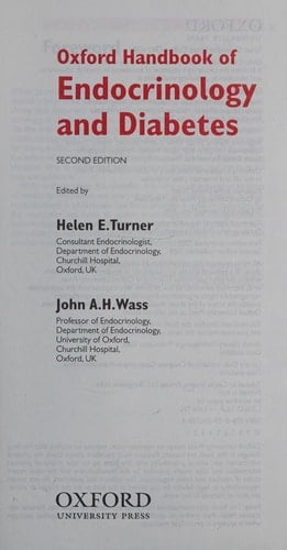 Oxford Handbook of Endocrinology and Diabetes (Oxford Handbooks Series)