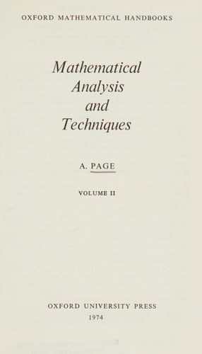 Mathematical Analysis & Techniques Vol 2