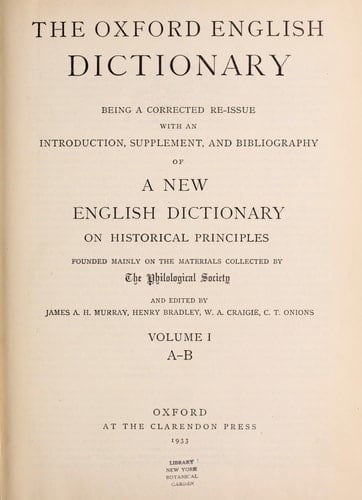 Supplement to the Oxford English Dictionary, Vol. 1