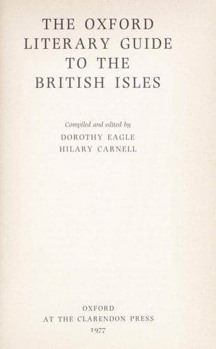 The Oxford Literary Guide to the British Isles