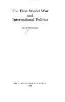 The First World War and International Politics