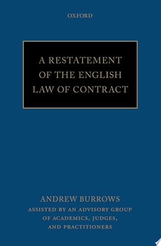A Restatement of the English Law of Contract [Paperback] [Feb 11, 2016] Hon. Andrew Burrows
