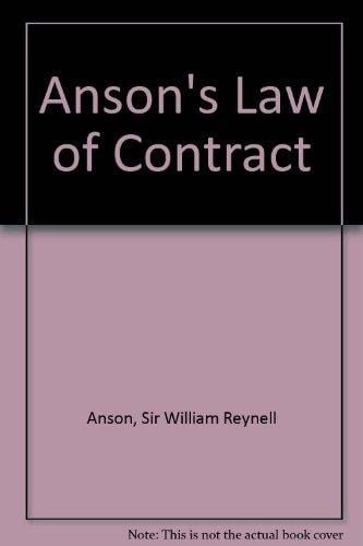 Anson's Law of contract