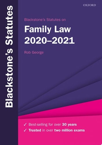 Blackstone's Statutes on Family Law 2020-2021 (Blackstone's Statute Series)