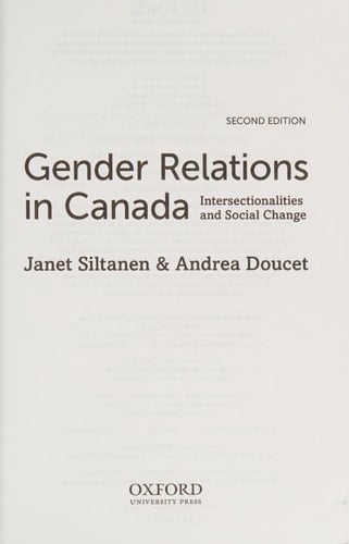 Gender Relations in Canada: Intersectionalities and Social Change
