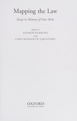 Mapping the Law: Essays in Memory of Peter Birks