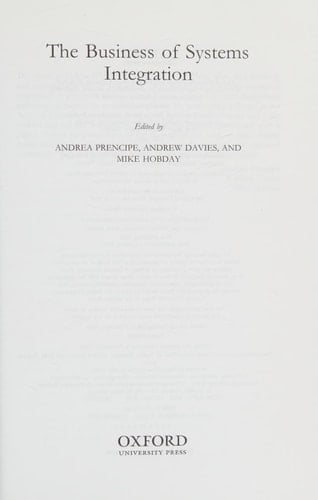 The Business of Systems Integration