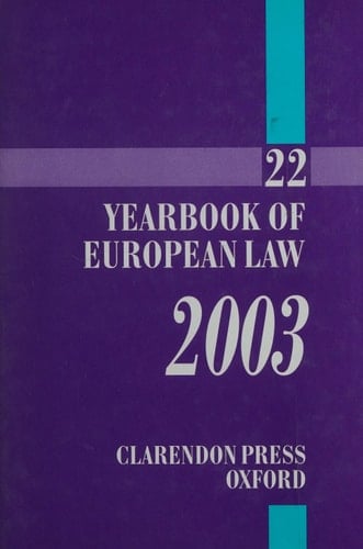 Yearbook of European Law: Volume 22: 2003