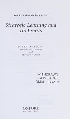 Strategic Learning and Its Limits (Ryde Lectures)