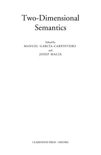 Two-Dimensional Semantics