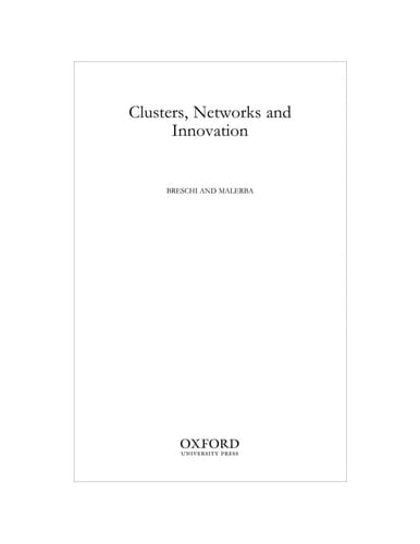 Clusters, Networks, and Innovation
