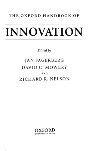 The Oxford Handbook of Innovation (Oxford Handbooks)