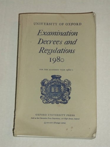 Examination Decrees and Regulations 1980, for the Academic Year 1980-1