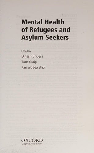 Mental Health of Refugees and Asylum Seekers