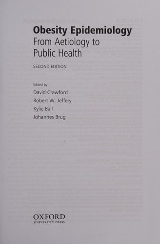 Obesity Epidemiology: From Aetiology to Public Health