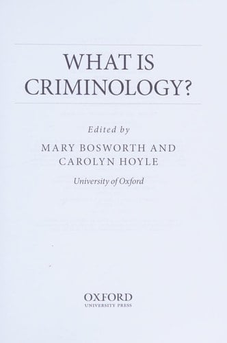 What Is Criminology