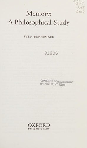 Memory: A Philosophical Study