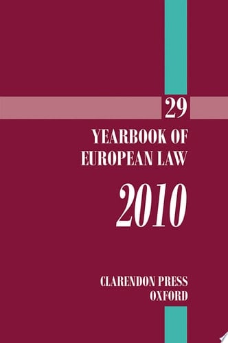 Yearbook of European Law 2010: Volume 29