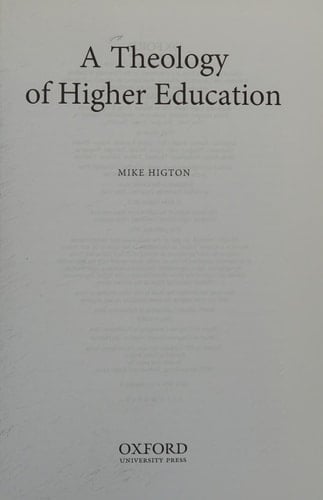 A Theology of Higher Education