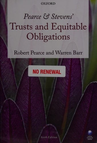 Pearce & Stevens' Trusts and Equitable Obligations