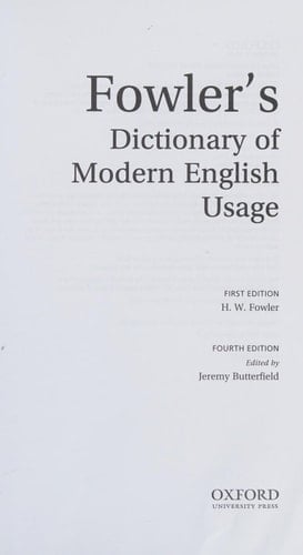 Fowler's Dictionary of Modern English Usage