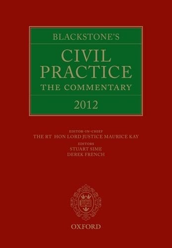 Blackstone's Civil Practice: The Commentary 2012 (Blackstones Civil Practice: Commentary 2012 Ciprac Paper)