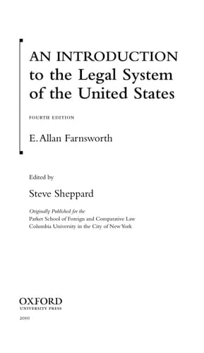 An Introduction to the Legal System of the United States, Fourth Edition