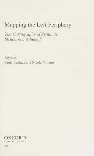Mapping the Left Periphery: The Cartography of Syntactic Structures, Volume 5 (Oxford Studies in Comparative Syntax)