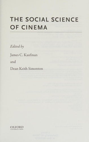 The Social Science of Cinema