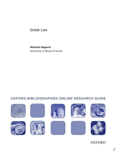 Greek Law: Oxford Bibliographies Online Research Guide
