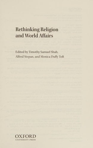 Rethinking Religion and World Affairs