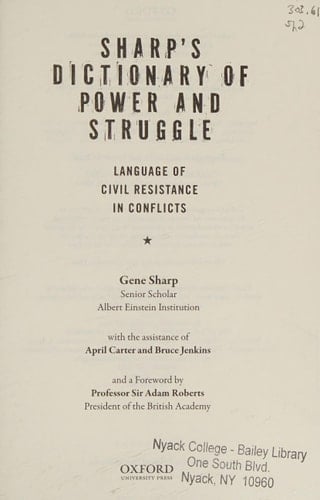 Sharp's Dictionary of Power and Struggle: Language of Civil Resistance in Conflicts