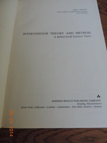 Intervention Theory and Method: A Behavioral Science View