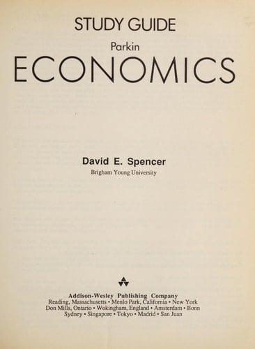 Study Guide: Parkin Economics
