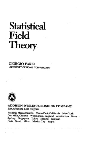 Statistical Field Theory (Frontiers in Physics)