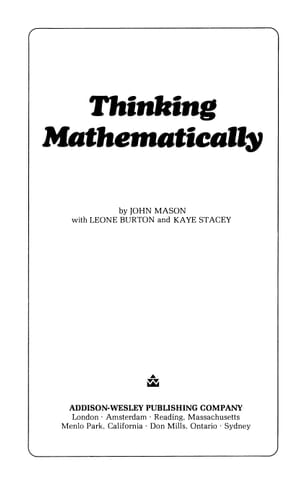 Thinking Mathematically