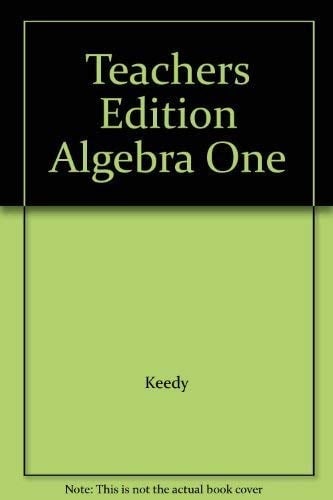 Teachers Edition Algebra One