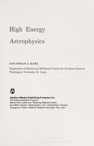 High Energy Astrophysics (Frontiers in Physics)