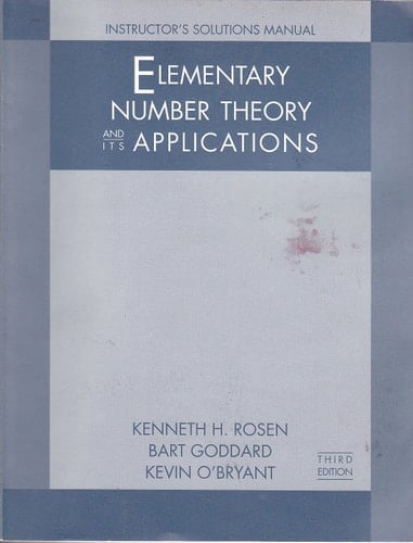 Sol Man Elem Numb Theory 3e